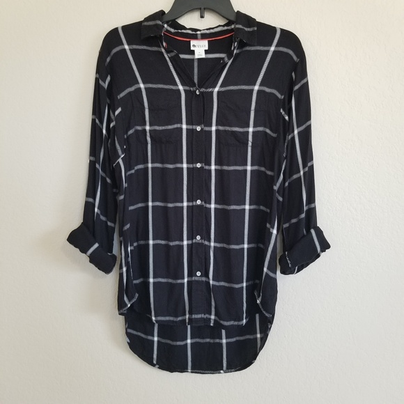 STYLUS Tops - Stylus Plaid Button down Shirt Blouse M